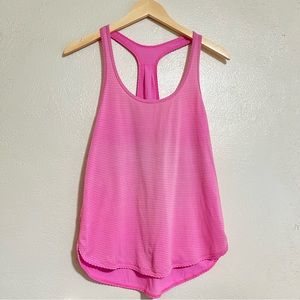 Lululemon Tank Top Pink Grey Striped 105 F Singlet Racerback Size 8